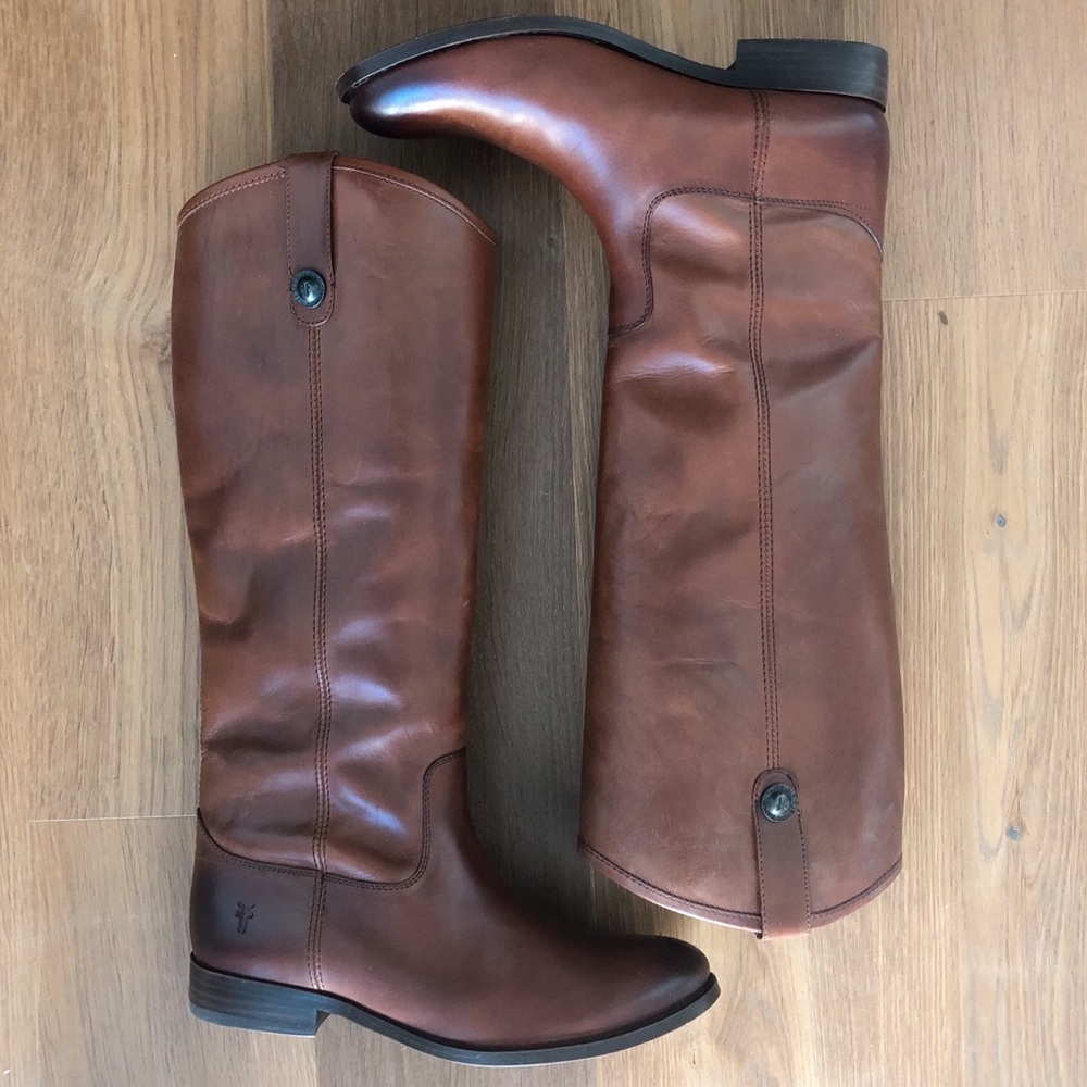 Frye, Melissa Button Leather Riding Boot